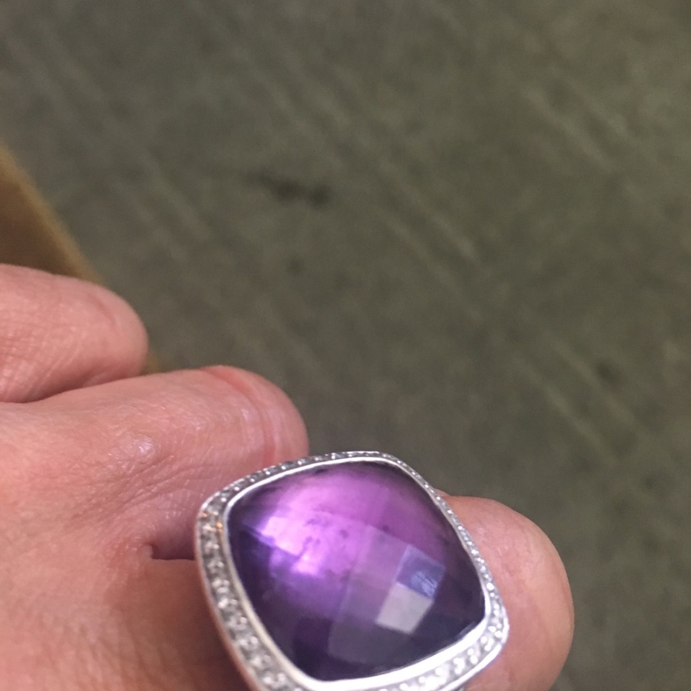 David Yurman 14mm - amethyst and diamond ring